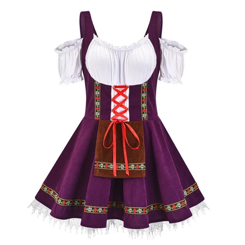Damska Mini Dirndl Sukienka - Lekki Materiał - Elegancka Moda Trachten na Oktoberfest - vivano - warszawa