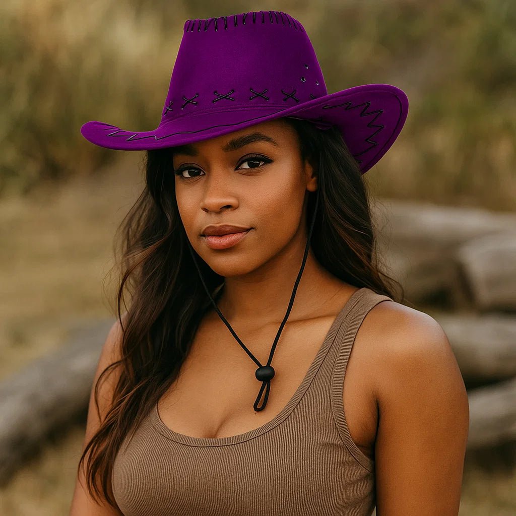 Damski Kapelusz Kowbojski – Styl z Dekoracyjnymi Szwami - vivano - warszawa