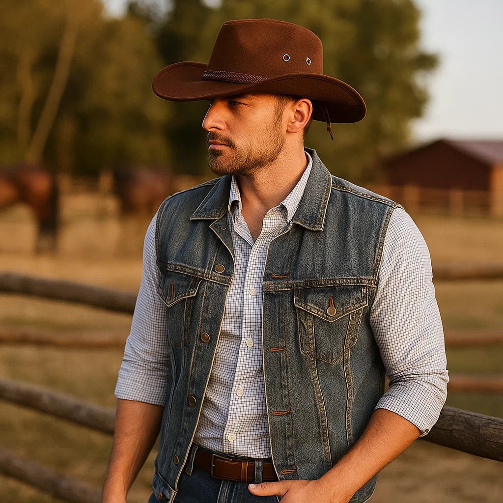 Damski kapelusz kowbojski zamszowy - vivano - warszawa