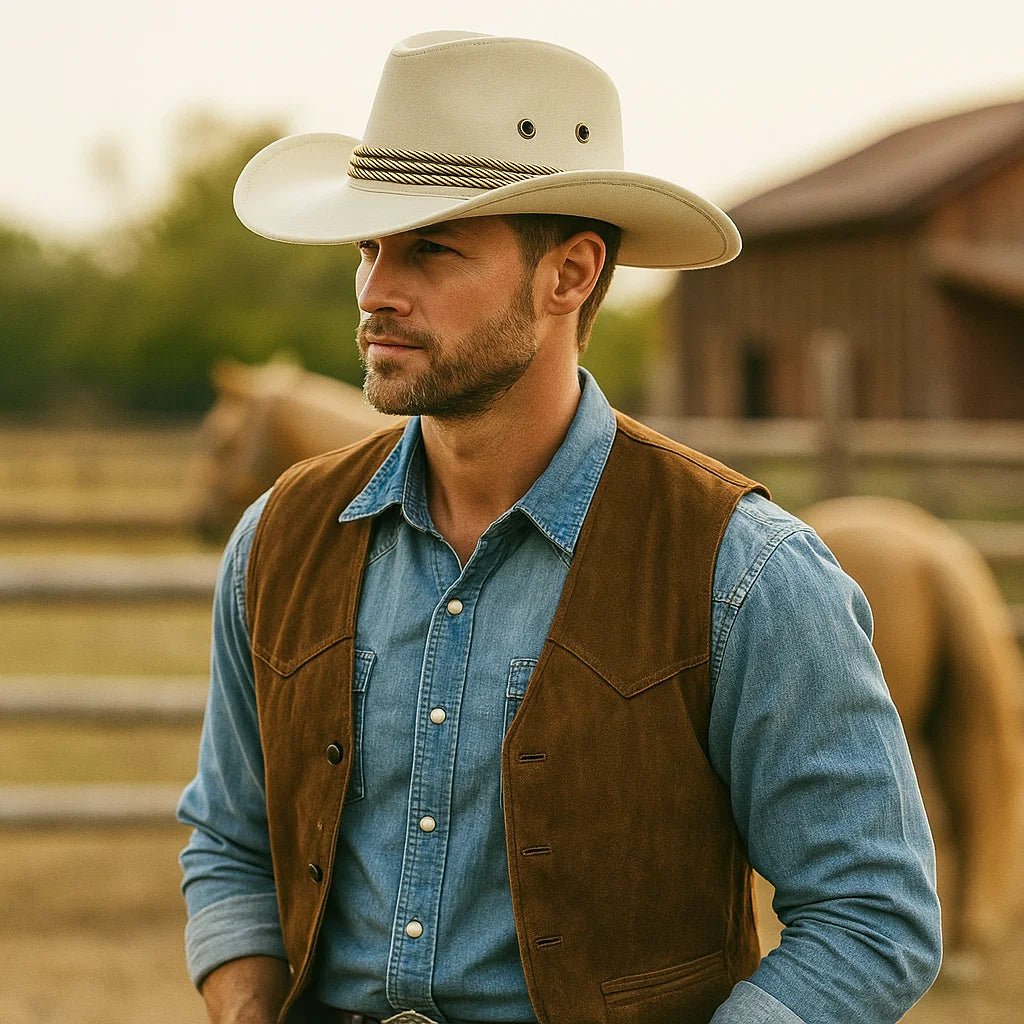 Damski kapelusz kowbojski zamszowy - vivano - warszawa