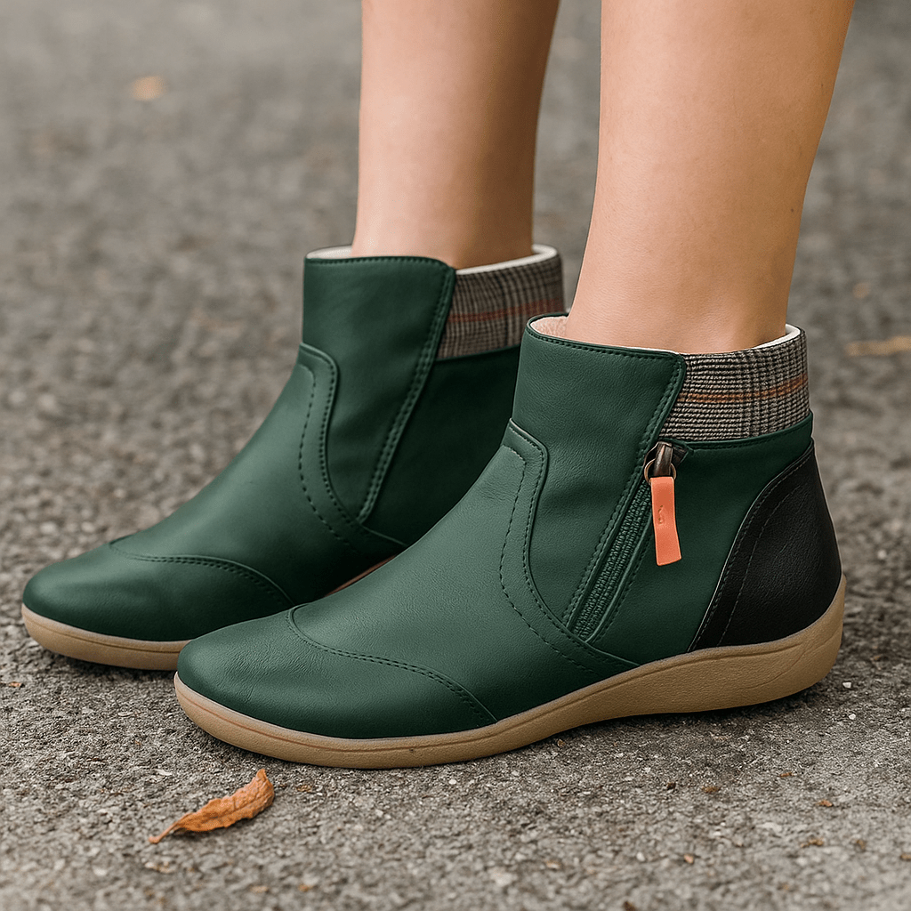 Damskie botki ortopedyczne - skóra wodoodporna - anatomiczne wsparcie - vivano - warszawa