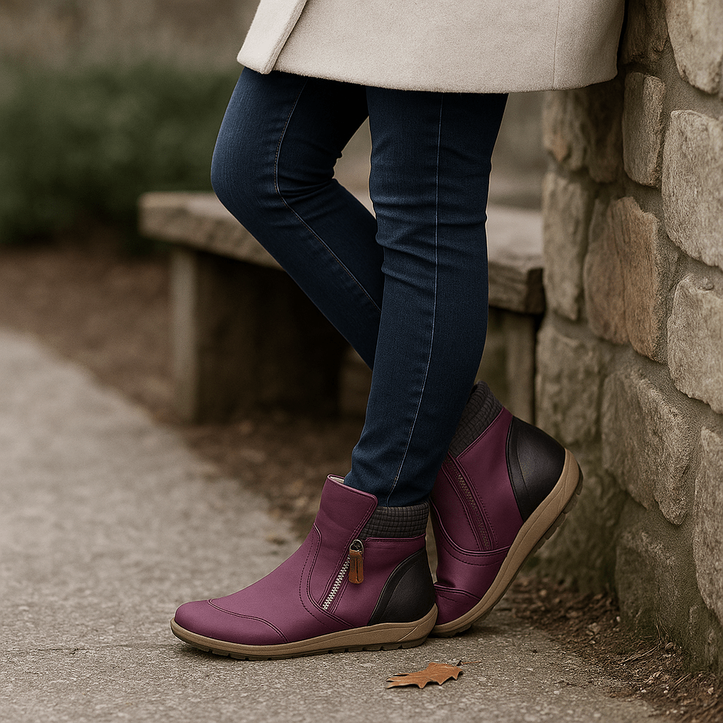 Damskie botki ortopedyczne - skóra wodoodporna - anatomiczne wsparcie - vivano - warszawa