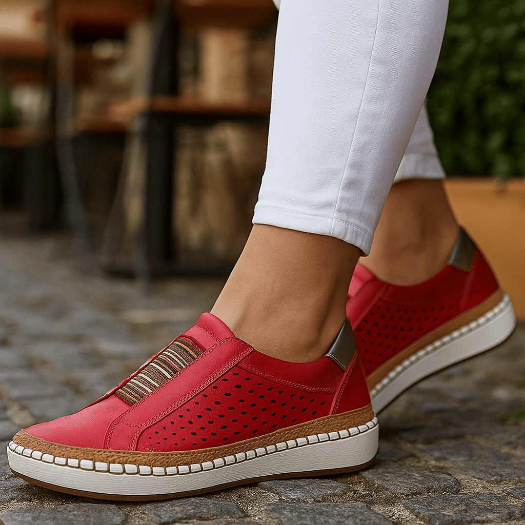 Damskie ortopedyczne mokasyny z perforowaną cholewką - vivano - warszawa