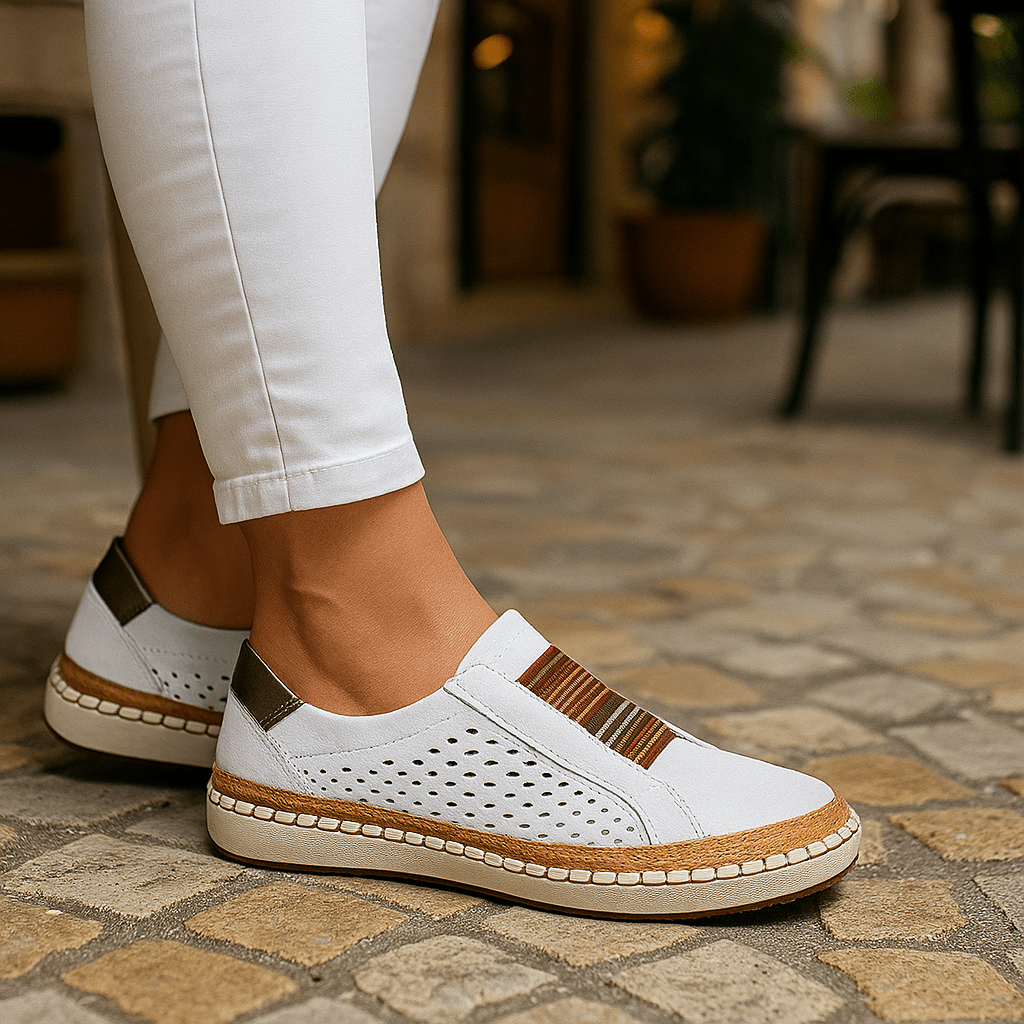 Damskie ortopedyczne mokasyny z perforowaną cholewką - vivano - warszawa