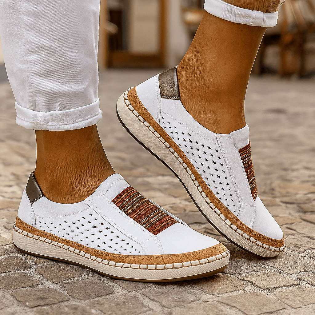 Damskie ortopedyczne mokasyny z perforowaną cholewką - vivano - warszawa