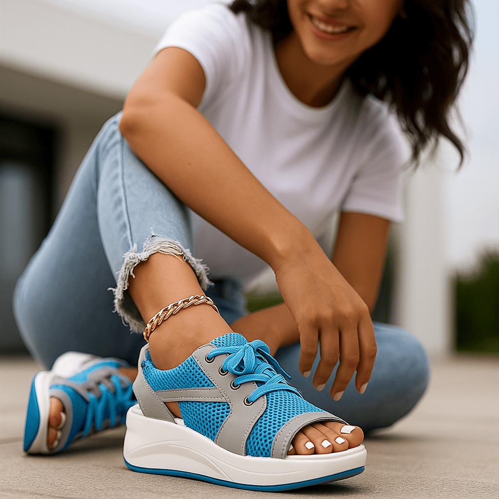 Damskie ortopedyczne sportowe sandały ze sznurówkami - vivano - warszawa