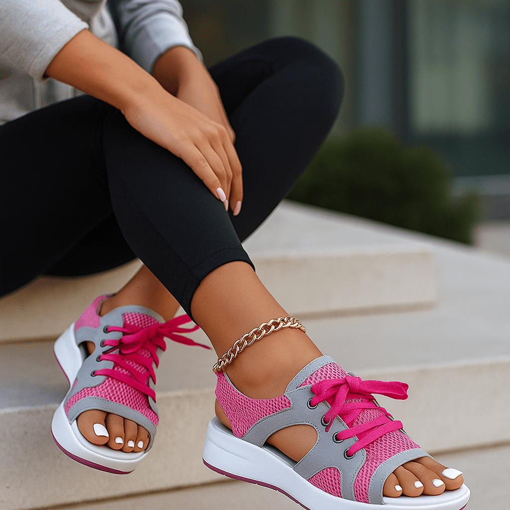 Damskie ortopedyczne sportowe sandały ze sznurówkami - vivano - warszawa