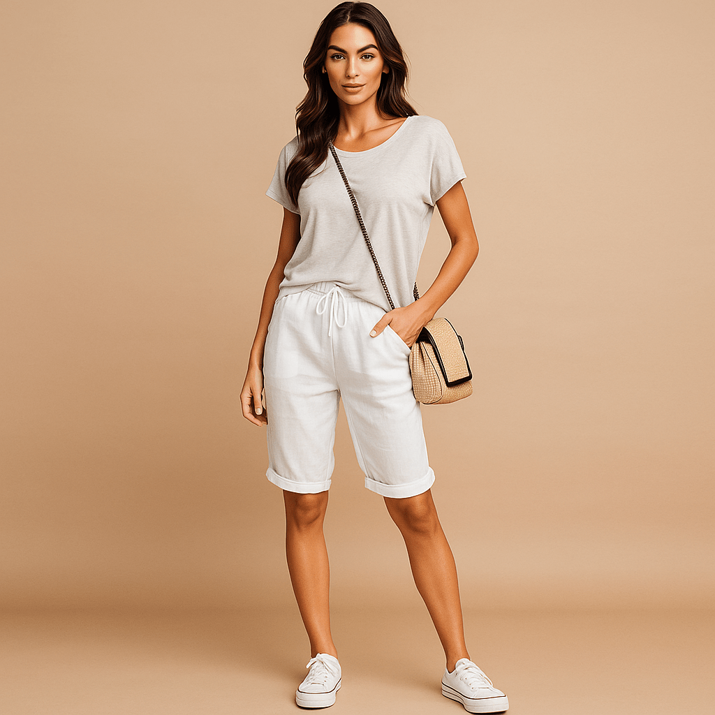 Damskie Spodnie Cropped - Gumowy Pas - Kieszenie - Luźny Komfort - vivano - warszawa