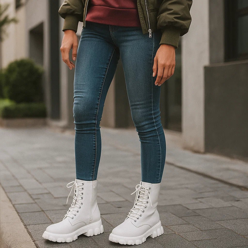 Damskie Wysokie Botki Sznurowane - vivano - warszawa