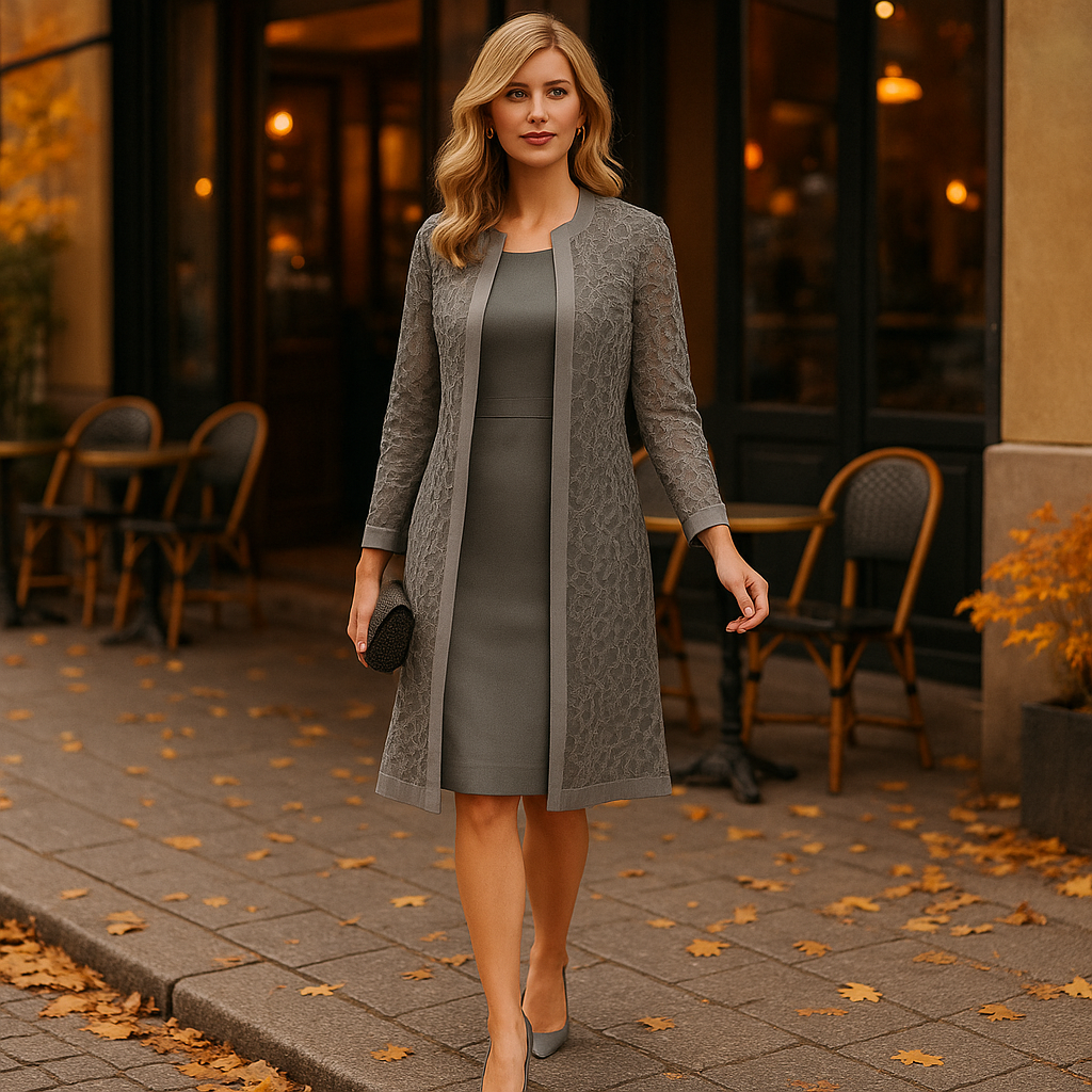 Vivano – Dwuczęściowa Sukienka z Delikatnej Koronki