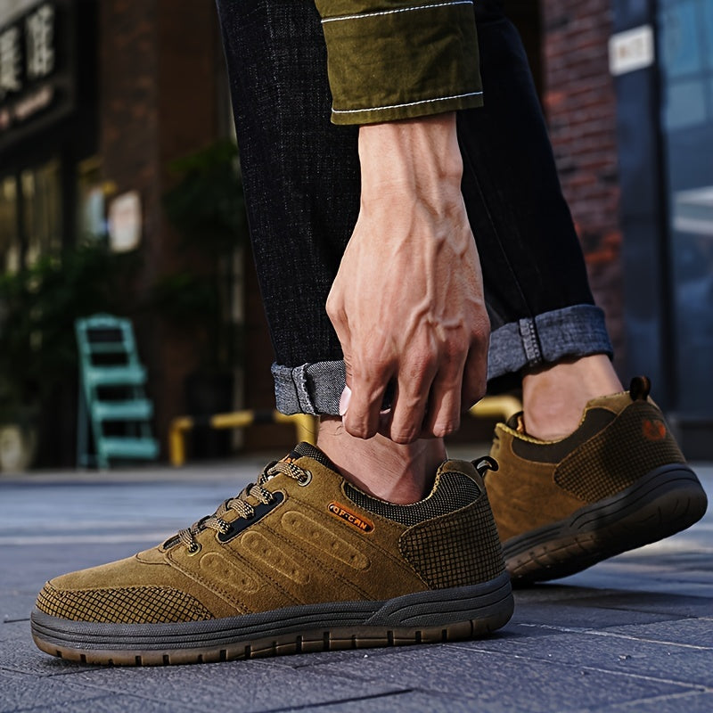 Męskie buty wędrówkowe - solidne - sznurowane