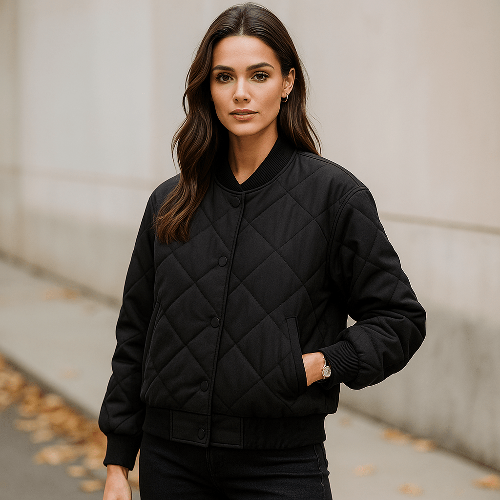 Elegancka kurtka bomber pikowana - damska - termiczna - ciepła - lekka - stylowa - vivano - warszawa