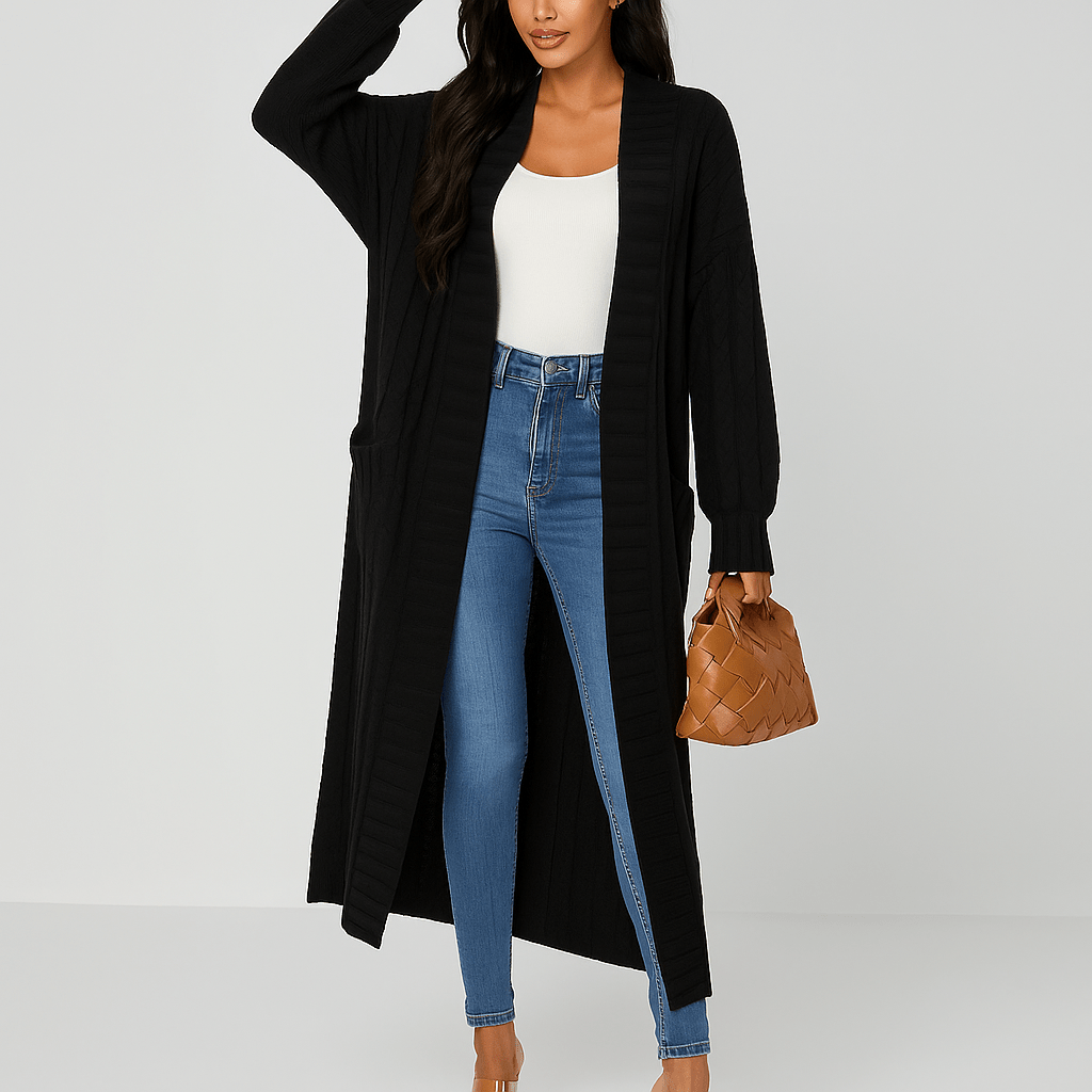 Ella Lang Kardigan - Pikowany Komfort i Styl na Co Dzień - vivano - warszawa