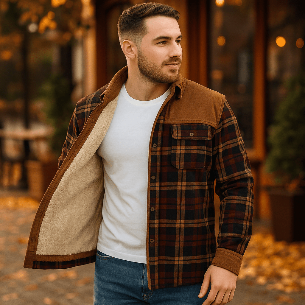 Fôret – męska ocieplana kurtka flanelowa - vivano - warszawa