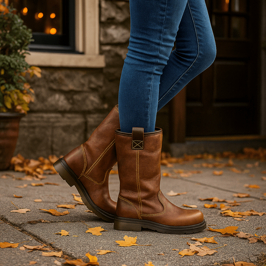 Glazel - Skórzane botki - z podszewką