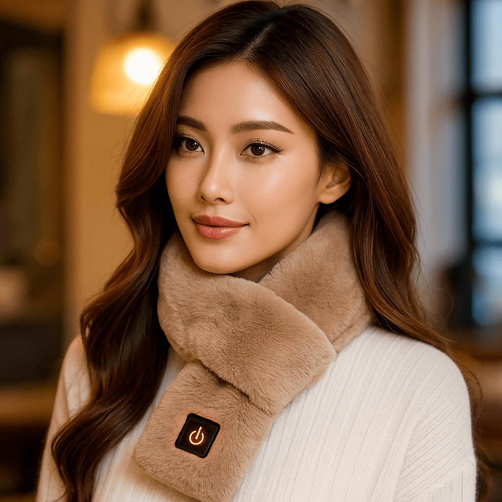 HeatCozy – Elegancka Szalik Grzewczy z Sztucznego Futra