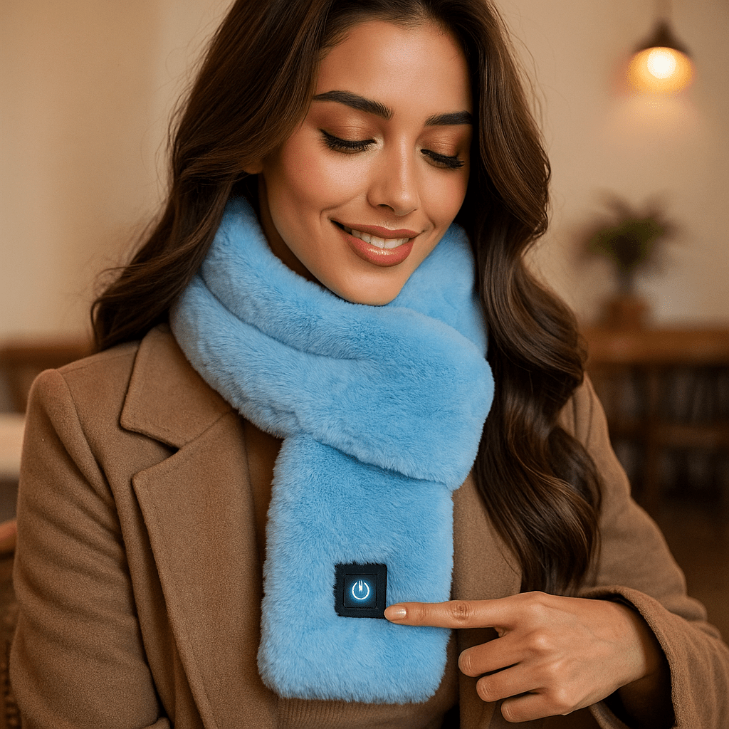 HeatCozy – Elegancka Szalik Grzewczy z Sztucznego Futra