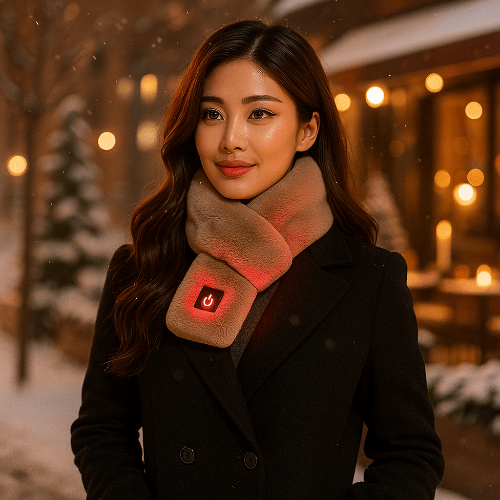 HeatCozy – Elegancka Szalik Grzewczy z Sztucznego Futra