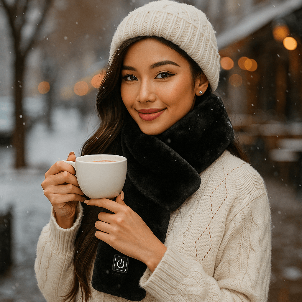 HeatCozy – Elegancka Szalik Grzewczy z Sztucznego Futra