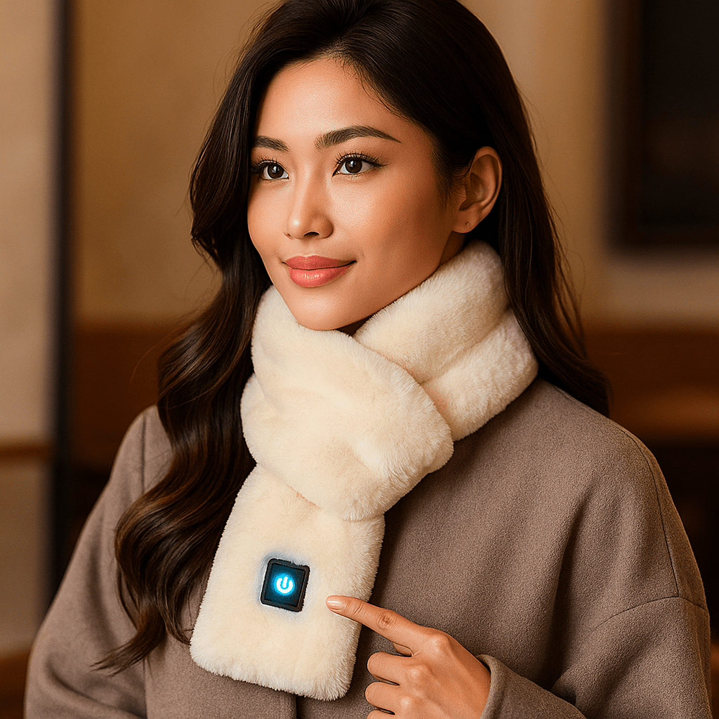 HeatCozy – Elegancka Szalik Grzewczy z Sztucznego Futra