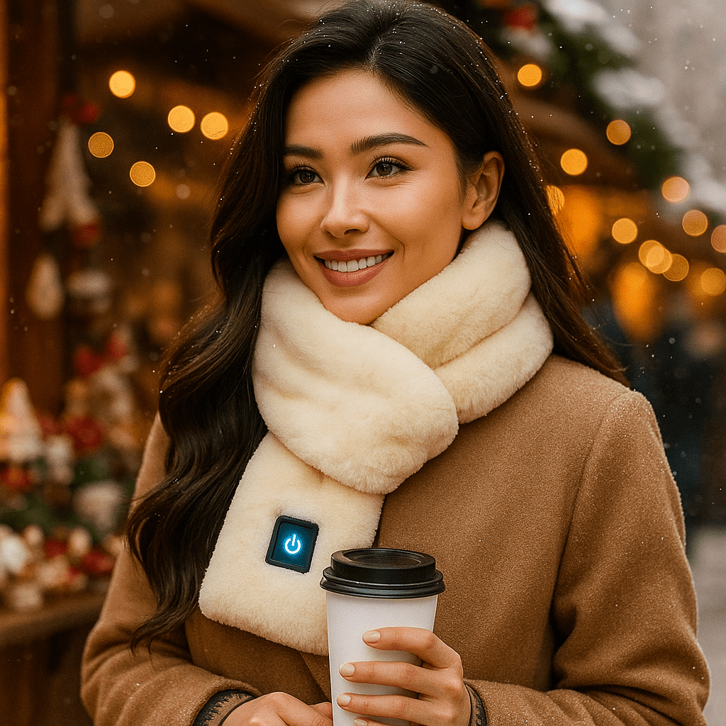 HeatCozy – Elegancka Szalik Grzewczy z Sztucznego Futra