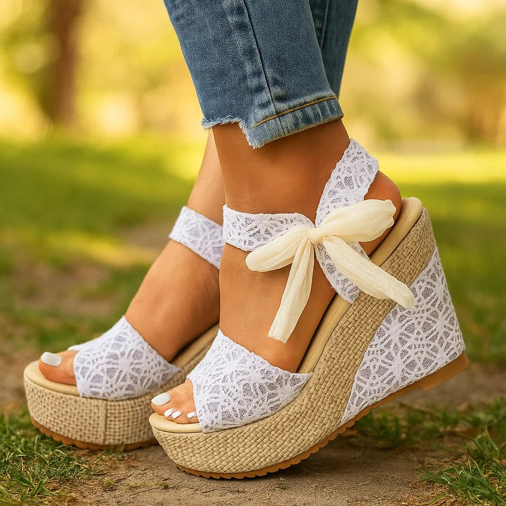 Helena Sandały na Koturnie z Kokardą - vivano - warszawa