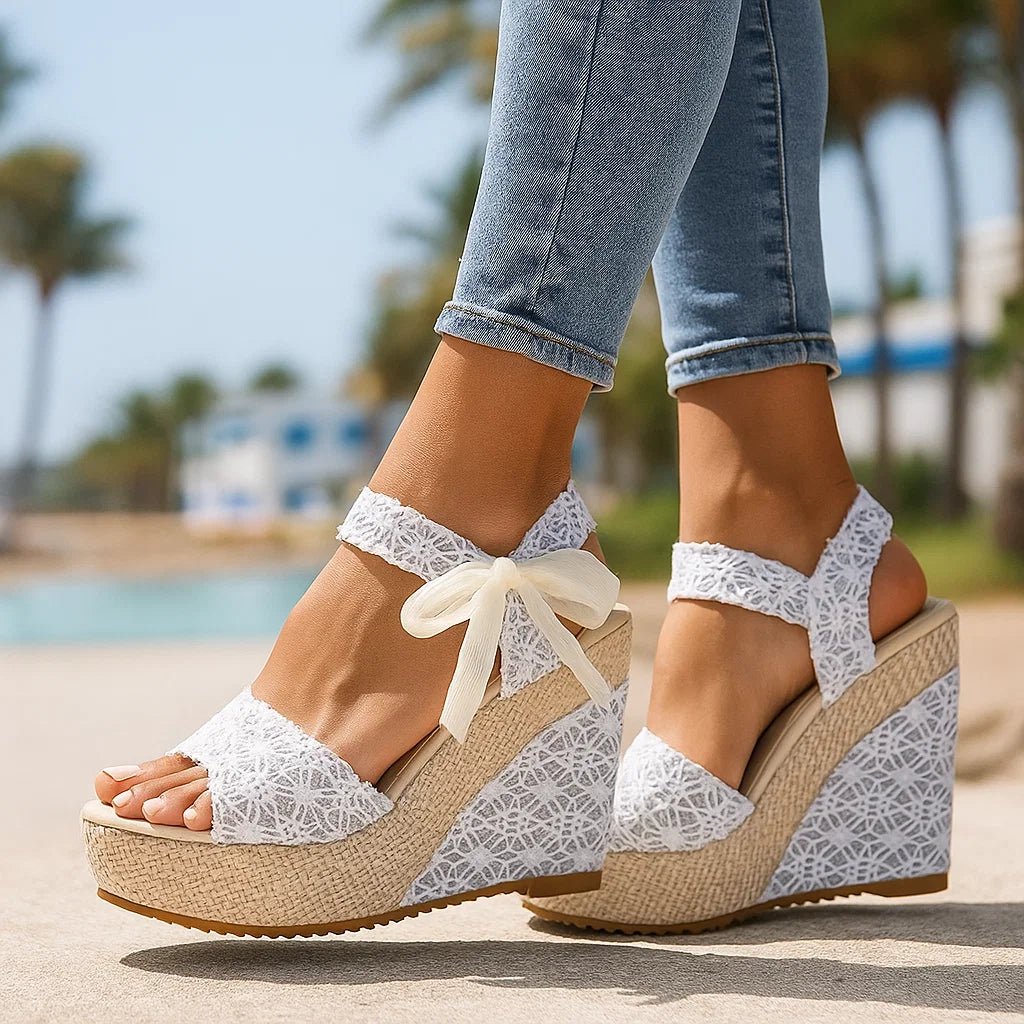 Helena Sandały na Koturnie z Kokardą - vivano - warszawa