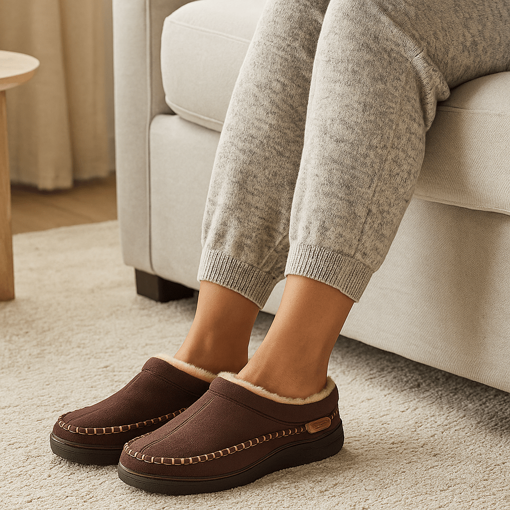 Jassy – Kapcie męskie z miękkiego materiału i ciepłe