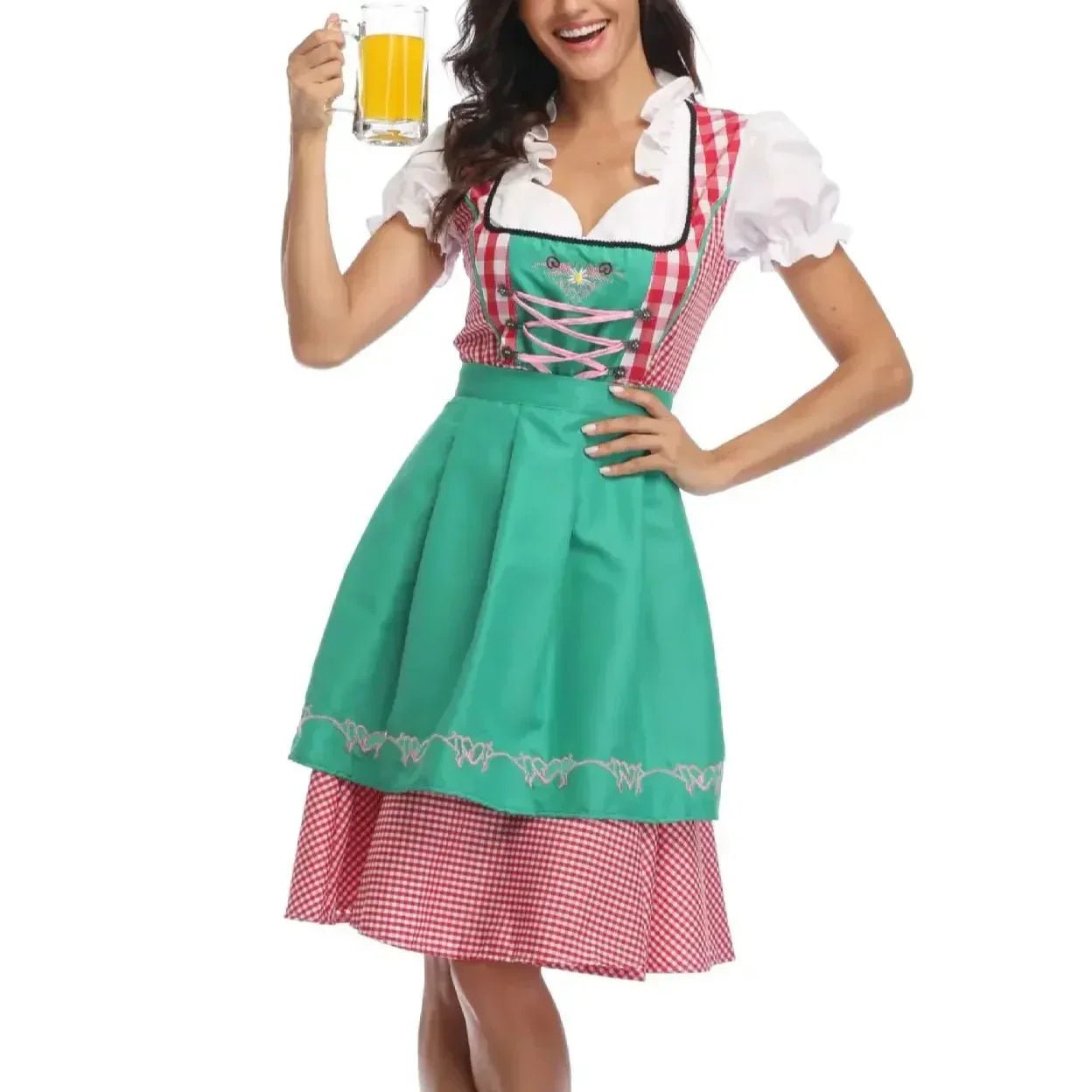 Kobiece Sukienka Dirndl na Oktoberfest - Miękki Materiał - Klasyczny Styl - Szczegółowa Tradycyjna Sukienka Festiwalowa - vivano - warszawa