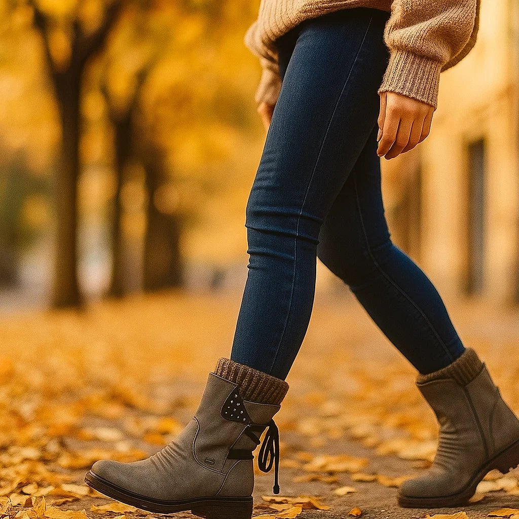 Kobiece Zamszowe Botki z Paskiem - vivano - warszawa