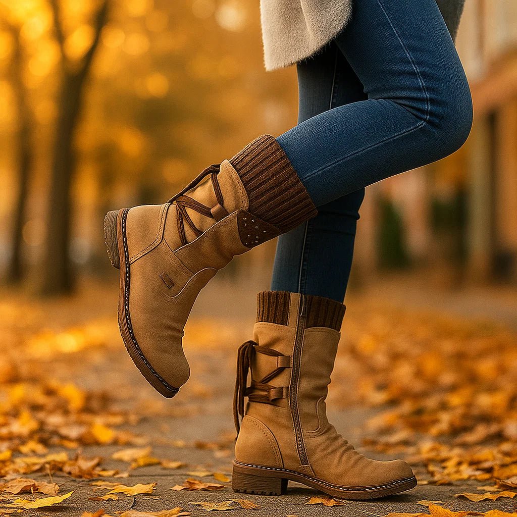 Kobiece Zamszowe Botki z Paskiem - vivano - warszawa