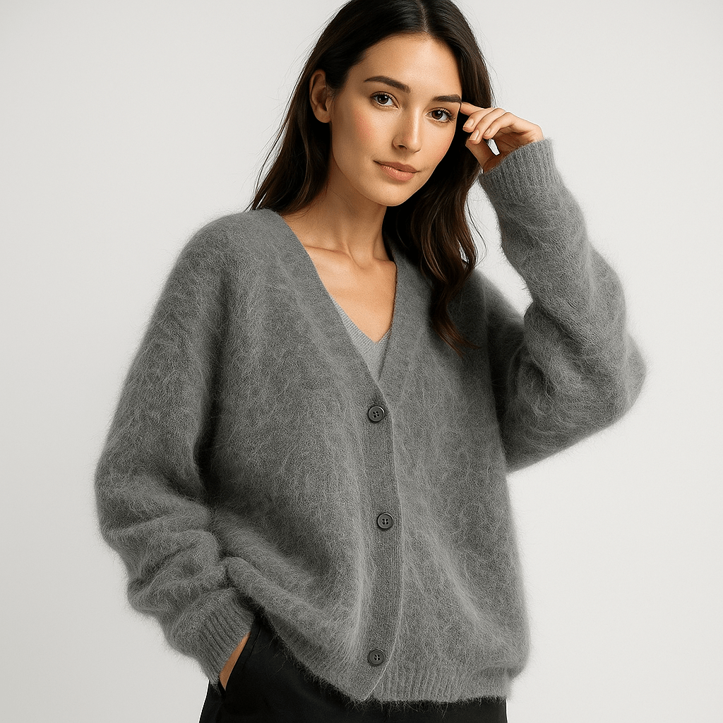 Kobieta Miękka Kardigan - Przytulna Wygodna Kurtka - Stylowa - vivano - warszawa