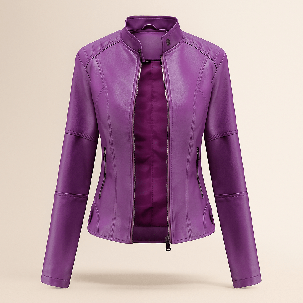 Kobieta Slim Fit Kurtka – Kołnierz Mao – Zamek Błyskawiczny – Długość w Biodrach - vivano - warszawa