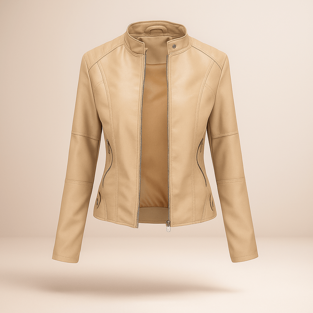 Kobieta Slim Fit Kurtka – Kołnierz Mao – Zamek Błyskawiczny – Długość w Biodrach - vivano - warszawa