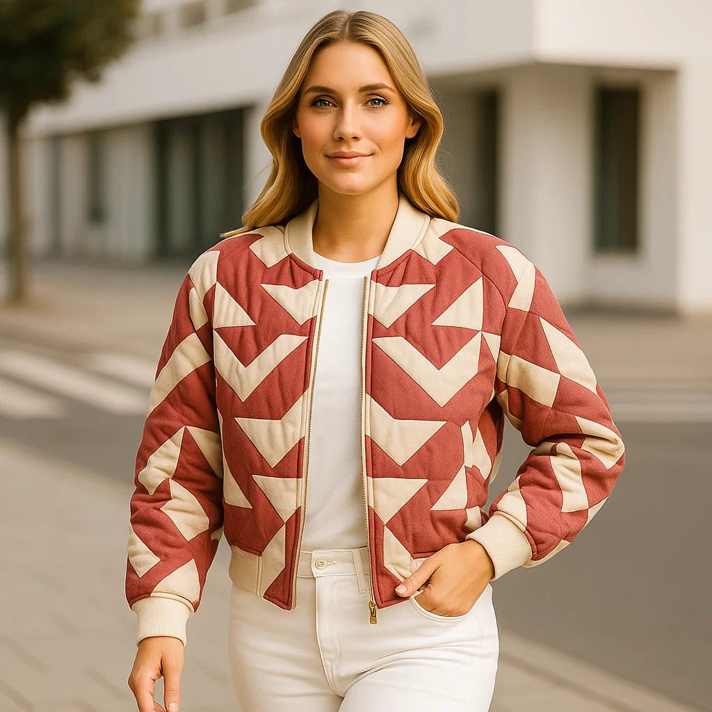 Kolorowa kurtka przejściowa dla kobiet - Lekka - Efektowny design - vivano - warszawa