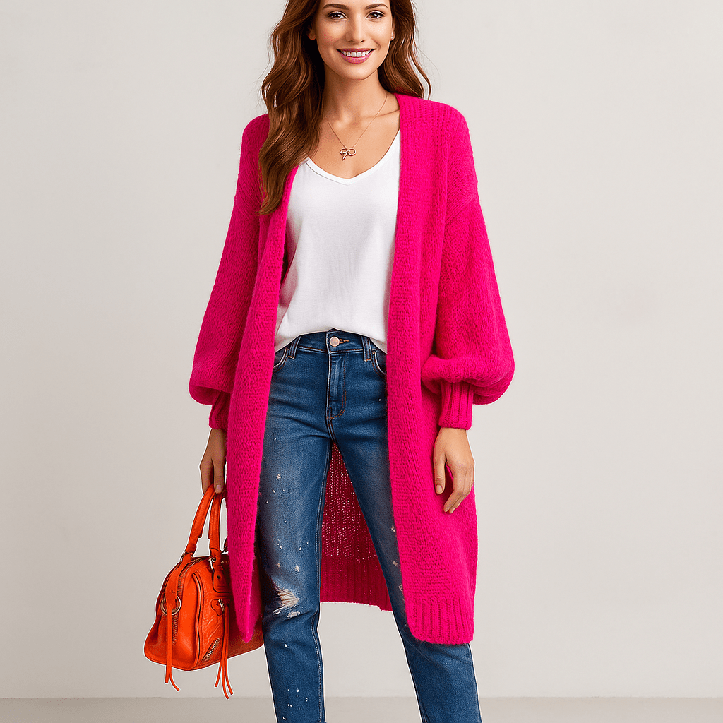 Kolorowy Kardigan Miłości - Stylowe Zimowe Ciepło - Unikalny Komfort - vivano - warszawa