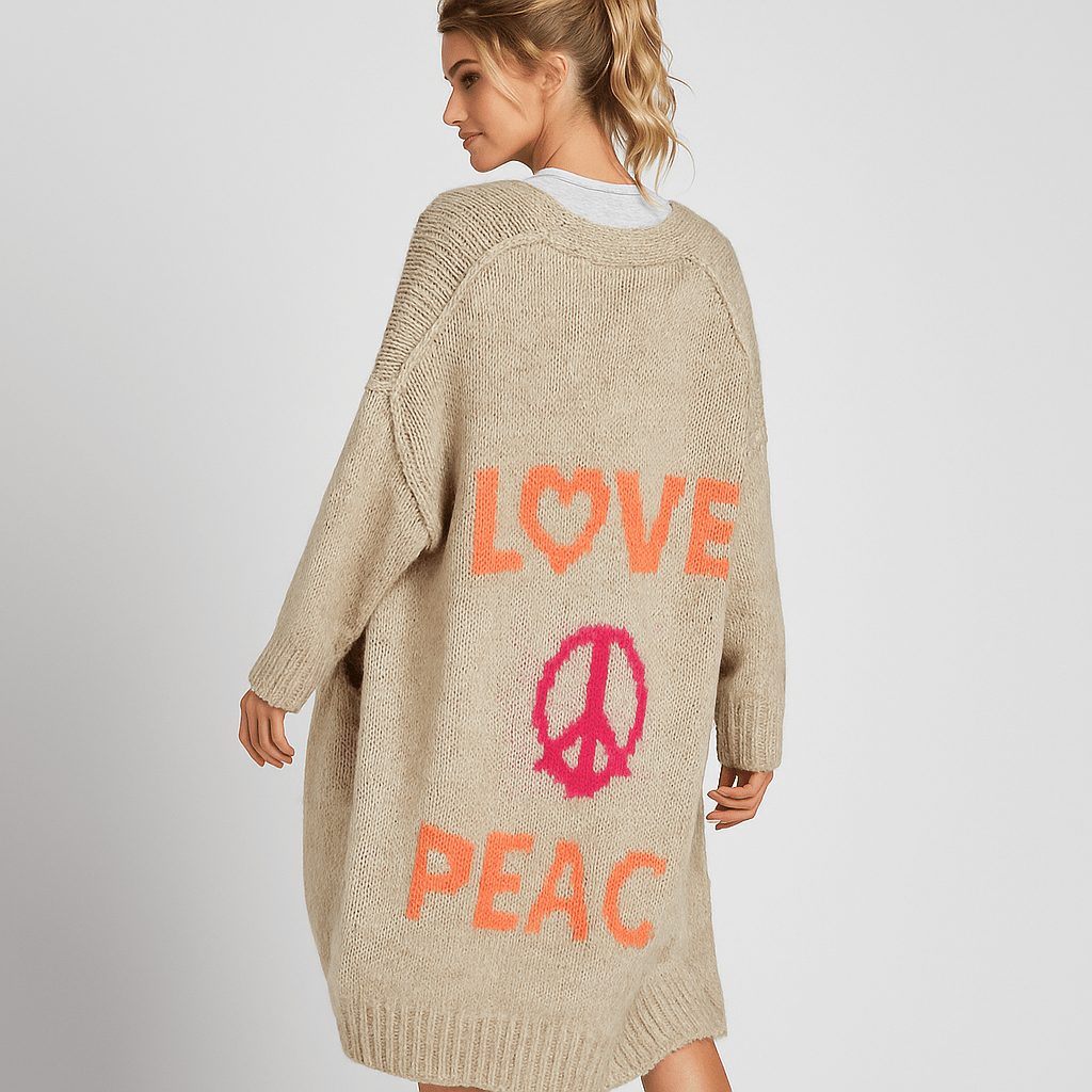 Kolorowy Kardigan Miłości - Stylowe Zimowe Ciepło - Unikalny Komfort - vivano - warszawa