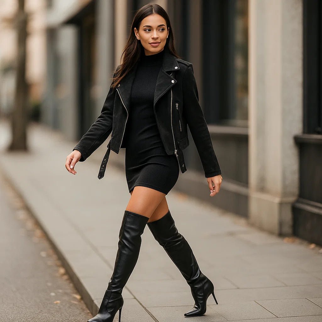 Kozaki Overknee ze Złotym Obcasem - vivano - warszawa