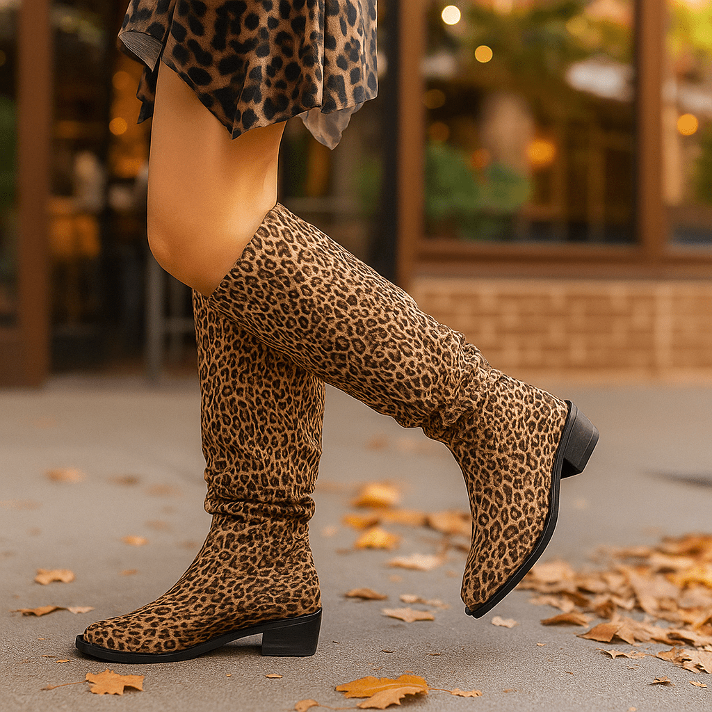 Kozaki Overkneestøvler – Wzór Lamparta i Styl - vivano - warszawa