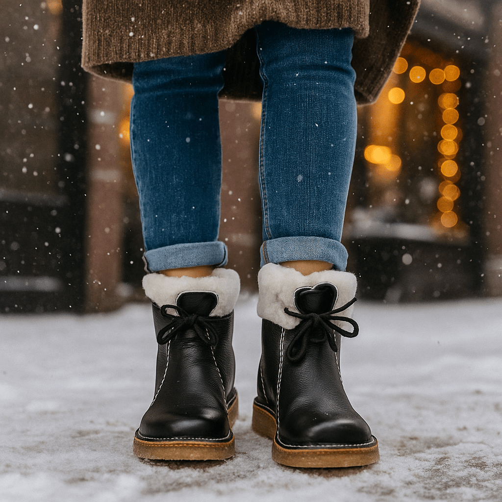 Krótkie śniegowce damskie - ciepłe - stylowe - zimowe