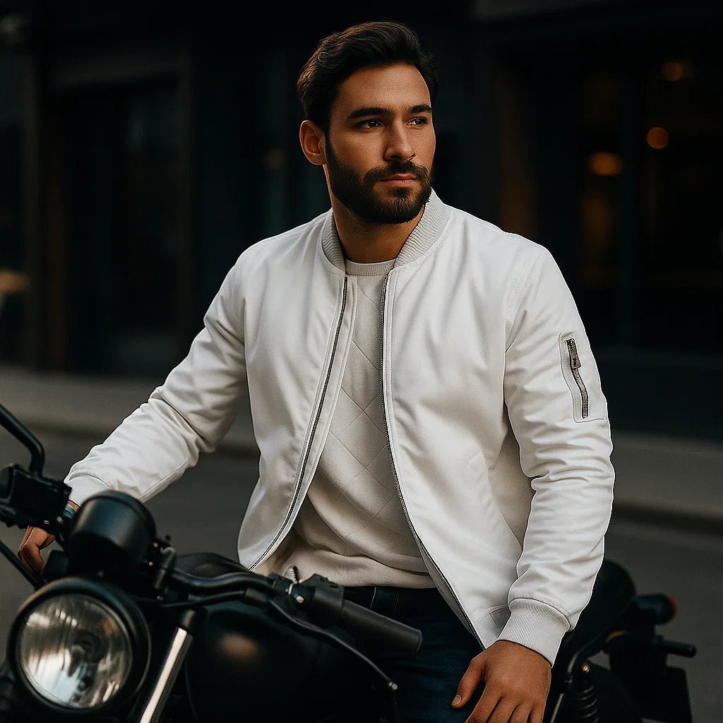 Kurtka bomber Elias slim - Zamek błyskawiczny - Stylowy model męski - vivano - warszawa