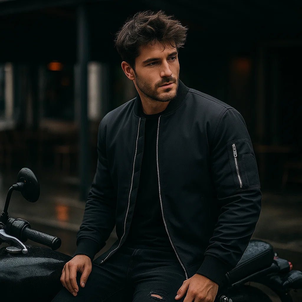 Kurtka bomber Elias slim - Zamek błyskawiczny - Stylowy model męski - vivano - warszawa