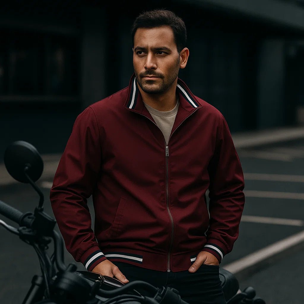 Kurtka bomber męska - paski - stylowy komfort - vivano - warszawa