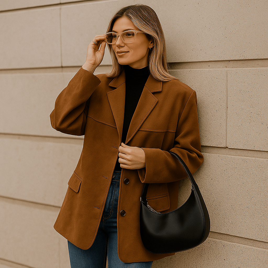 Kurtka damska oversize z zamszu - elegancka - stylowa - vivano - warszawa