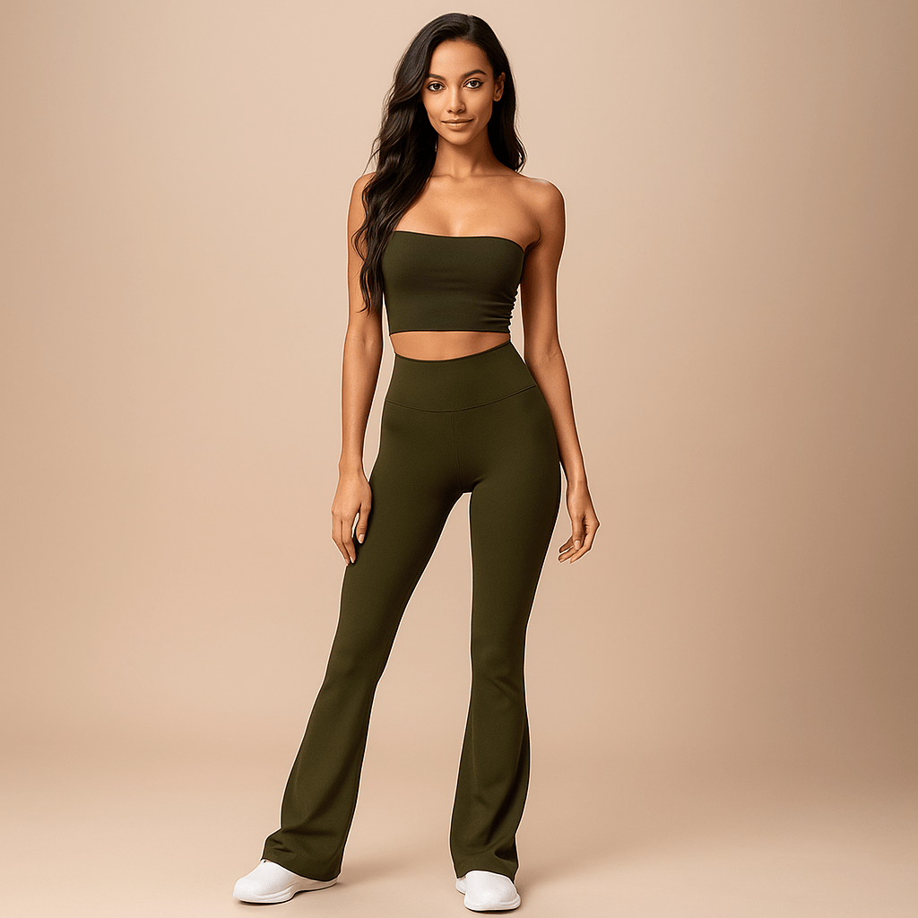 Legginsy Allegra - Krój A - Dekolt w kształcie V - Komfort Luo - vivano - warszawa