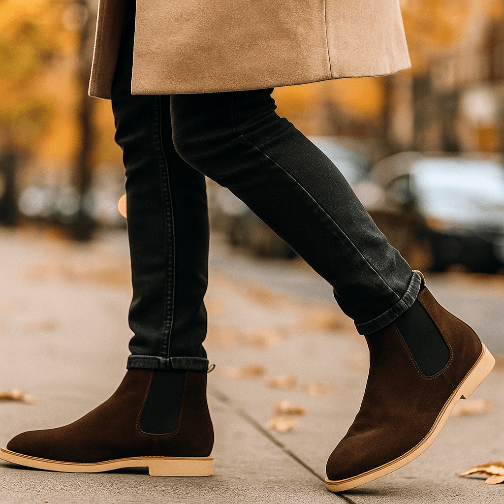 Luxe – Skórzane Zamszowe Botki Chelsea