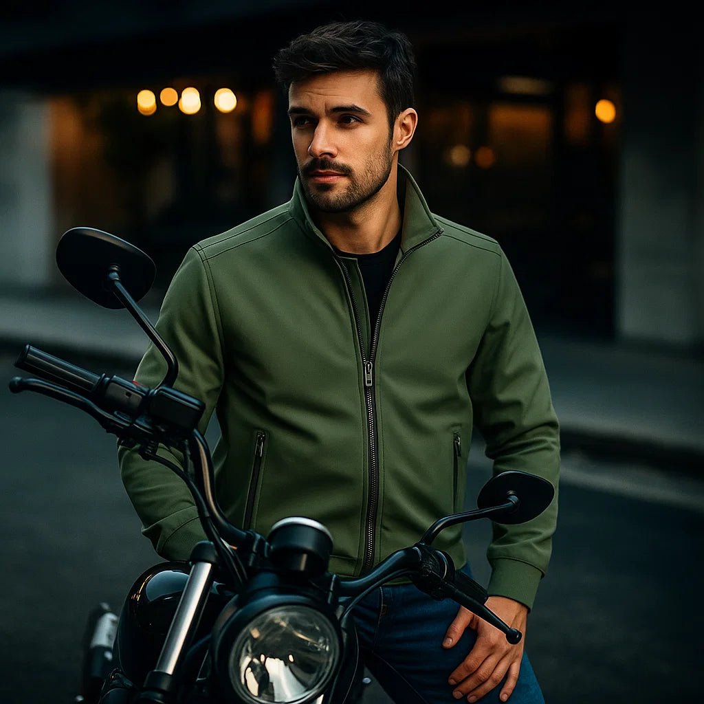 Luźna Kurtka dla Mężczyzn - Wysoki Kołnierz - Komfort i Styl - vivano - warszawa