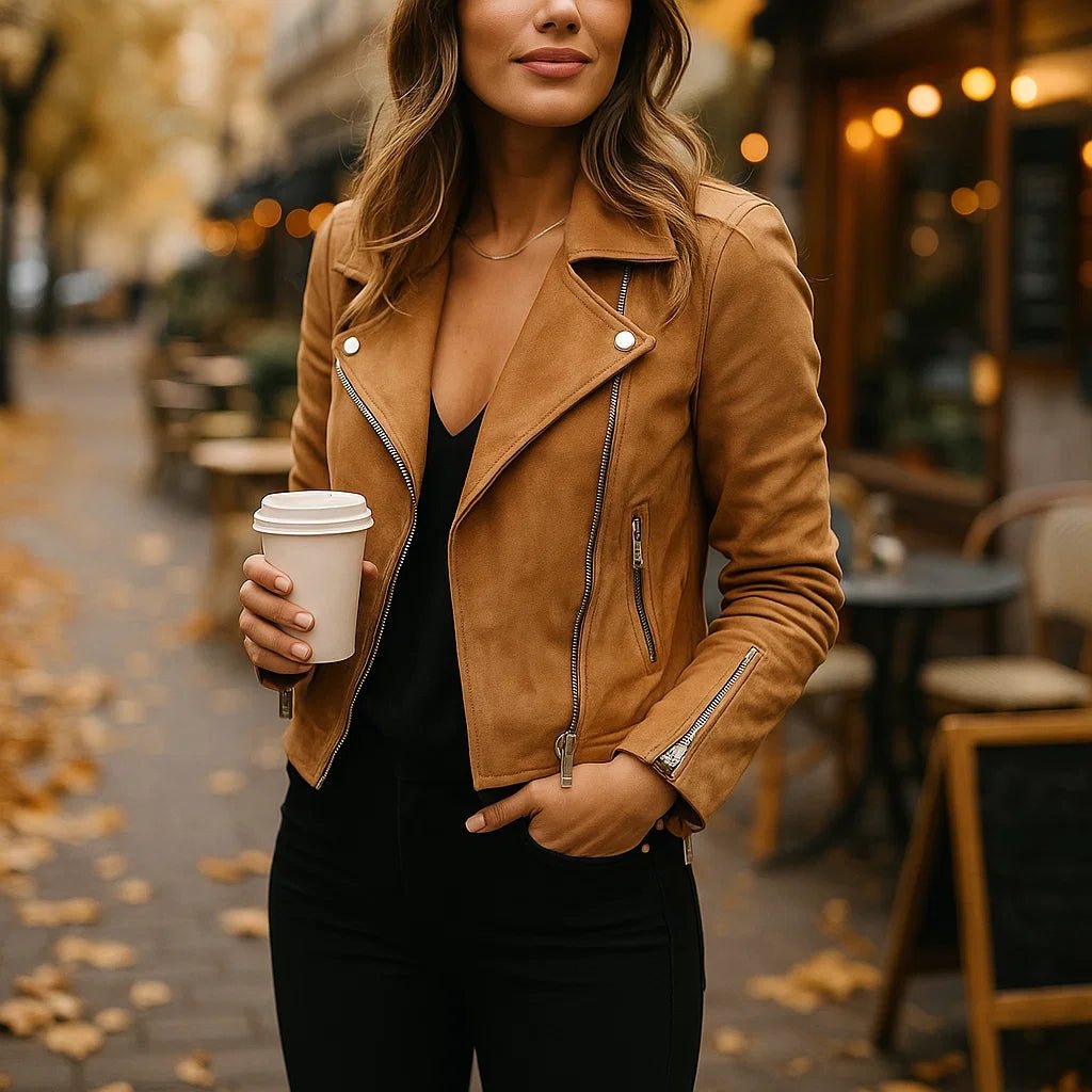 Marielle – Krótka Suedjakke - Lekka Wszechstronna Komfortowa Kurtka - vivano - warszawa