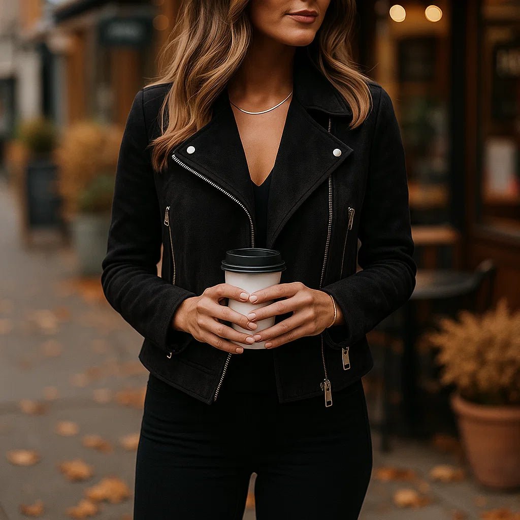 Marielle – Krótka Suedjakke - Lekka Wszechstronna Komfortowa Kurtka - vivano - warszawa