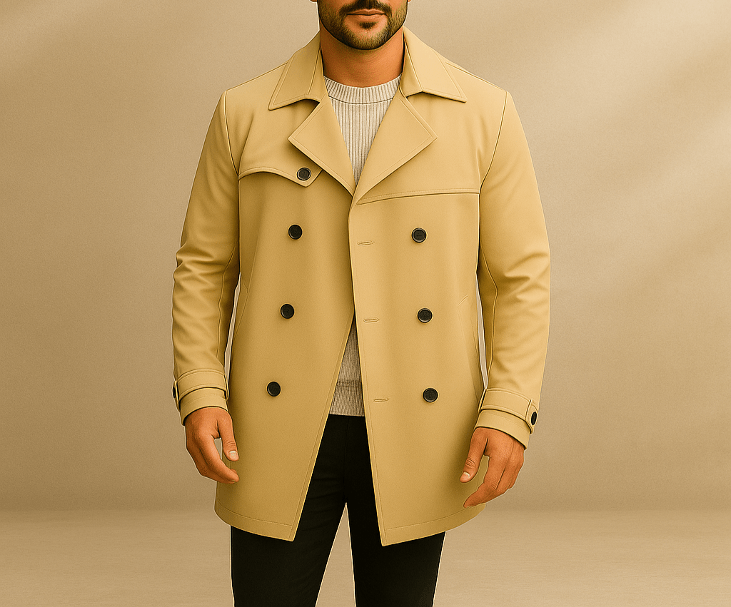 Męska Casual Kurtka Podwójnie Dziana - Komfort - Styl - Ciepło - vivano - warszawa